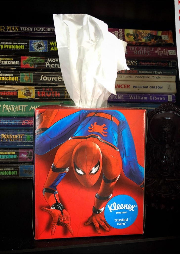 8. The placement of Spider-Man on the tissue box in that position ... well, maybe it should have been better thought out ...