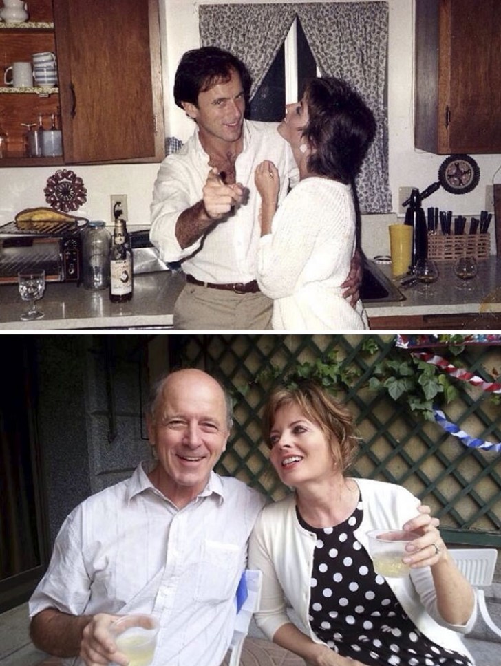14. I miei genitori durante una festa del 1983 e nel 2013. Non sono adorabili?