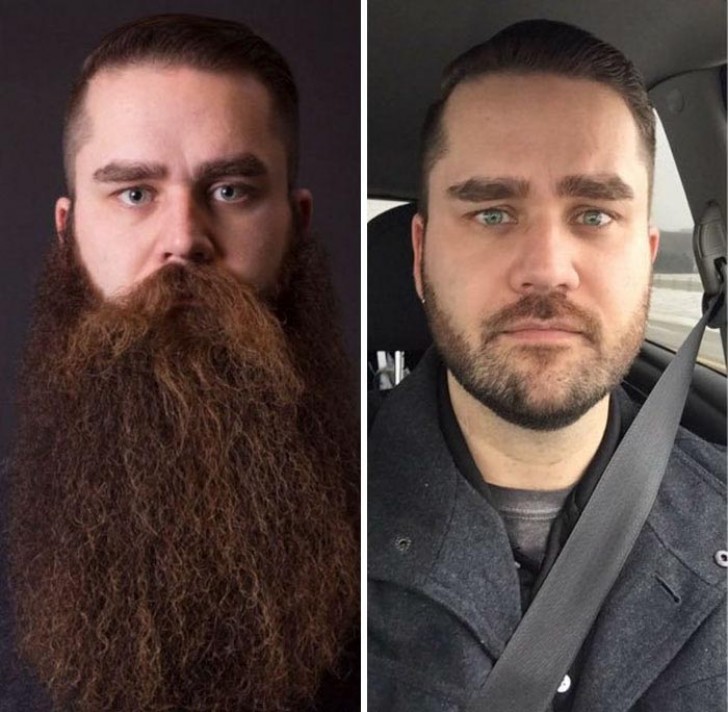 He let his beard grow for 3 years then he drastically cut it off.