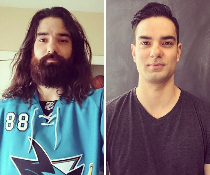 He cut off his beard and hair to donate them to charity.