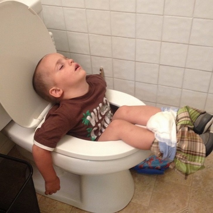 And even when you are on the toilet, sleep can surprise you and deliver a knockout!
