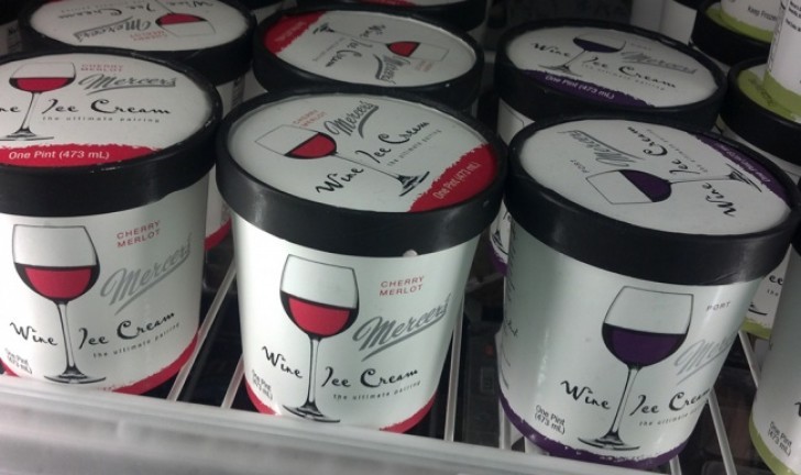 Un dulce de verdad particular: este helado de gusto a vino tiene un 5% de graduacion alcoholica!