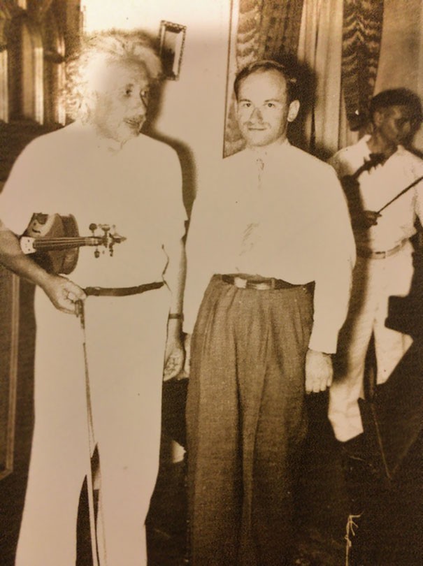 My grandfather standing next to Albert Einstein who was his violin teacher!