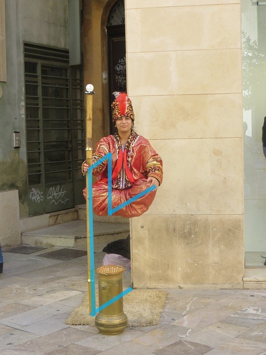 The "levitating fakir" aka the " floating or levitating man" magic trick