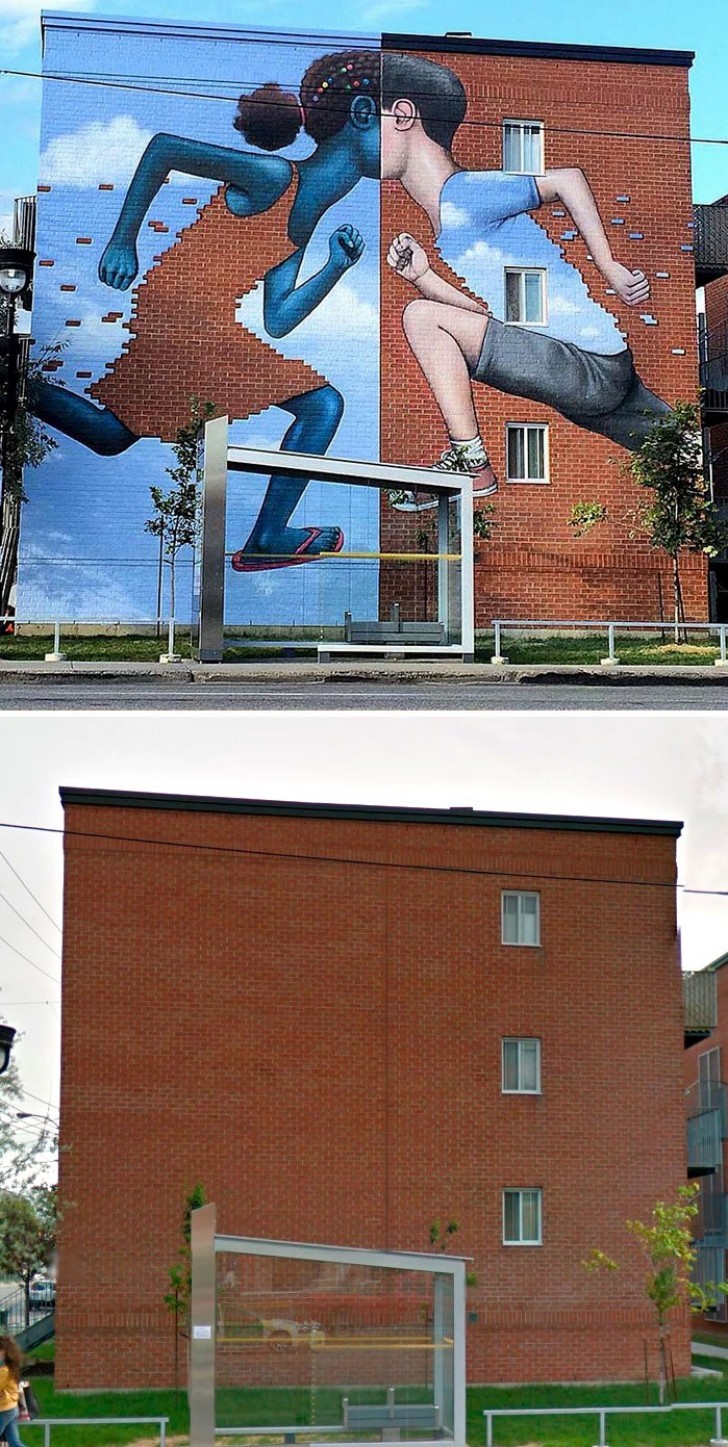 10. Montreal (Canada) -"Brick Kidz" by Street Artist Seth GlobePainter