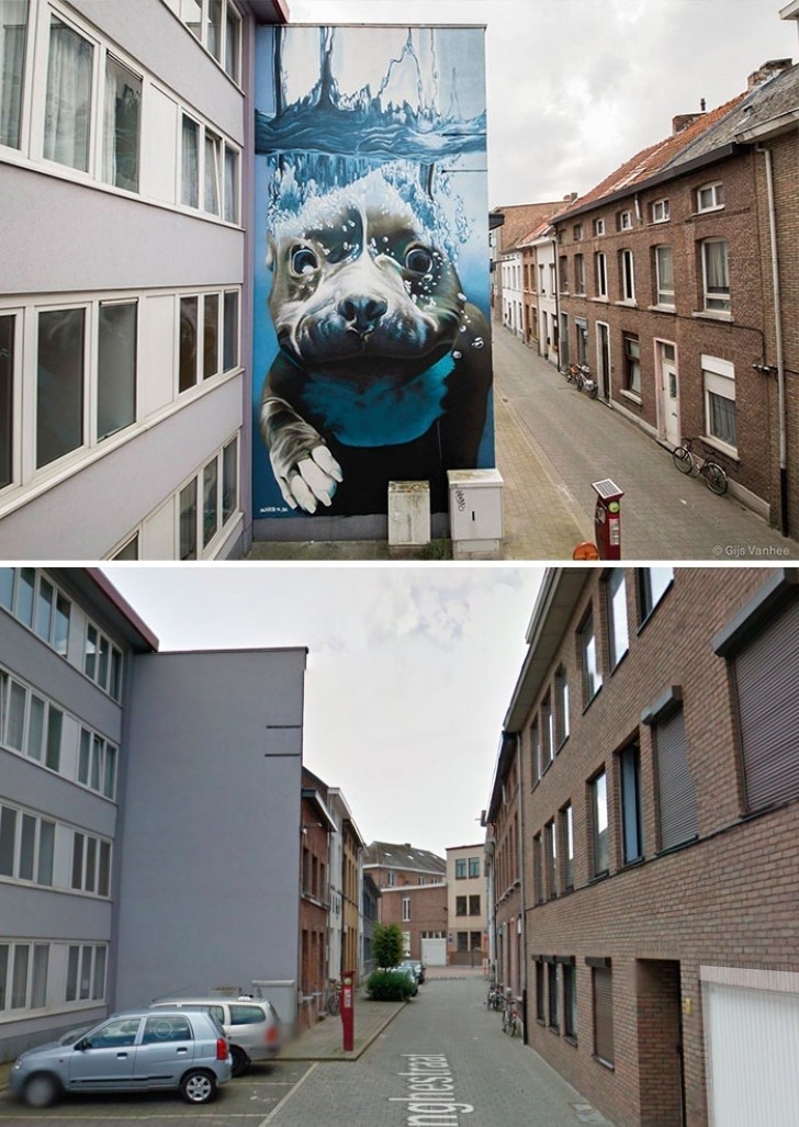 7. Mechelen (Belgium) - Diving Dog Mural