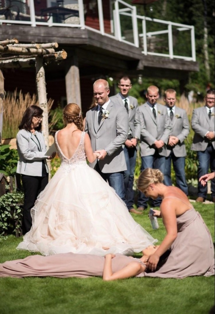 1. Tombée dans les pommes en plein mariage... ça fait désordre! :-D