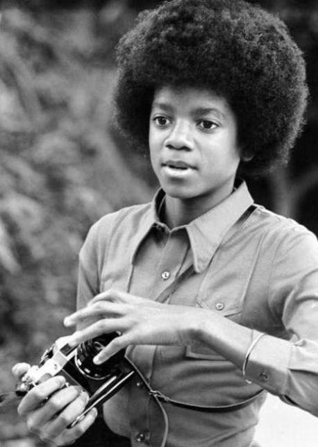 Michael Jackson with a Zenit camera (1972)