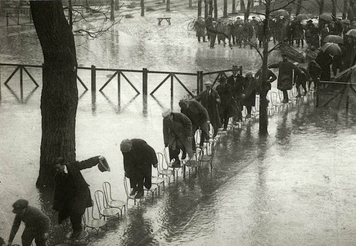 Überschwemmung in Paris (1924).