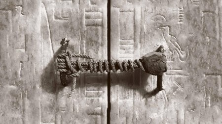 The seal on the tomb of Tutankhamon which had remained untouched for 3,245 years. (1922)