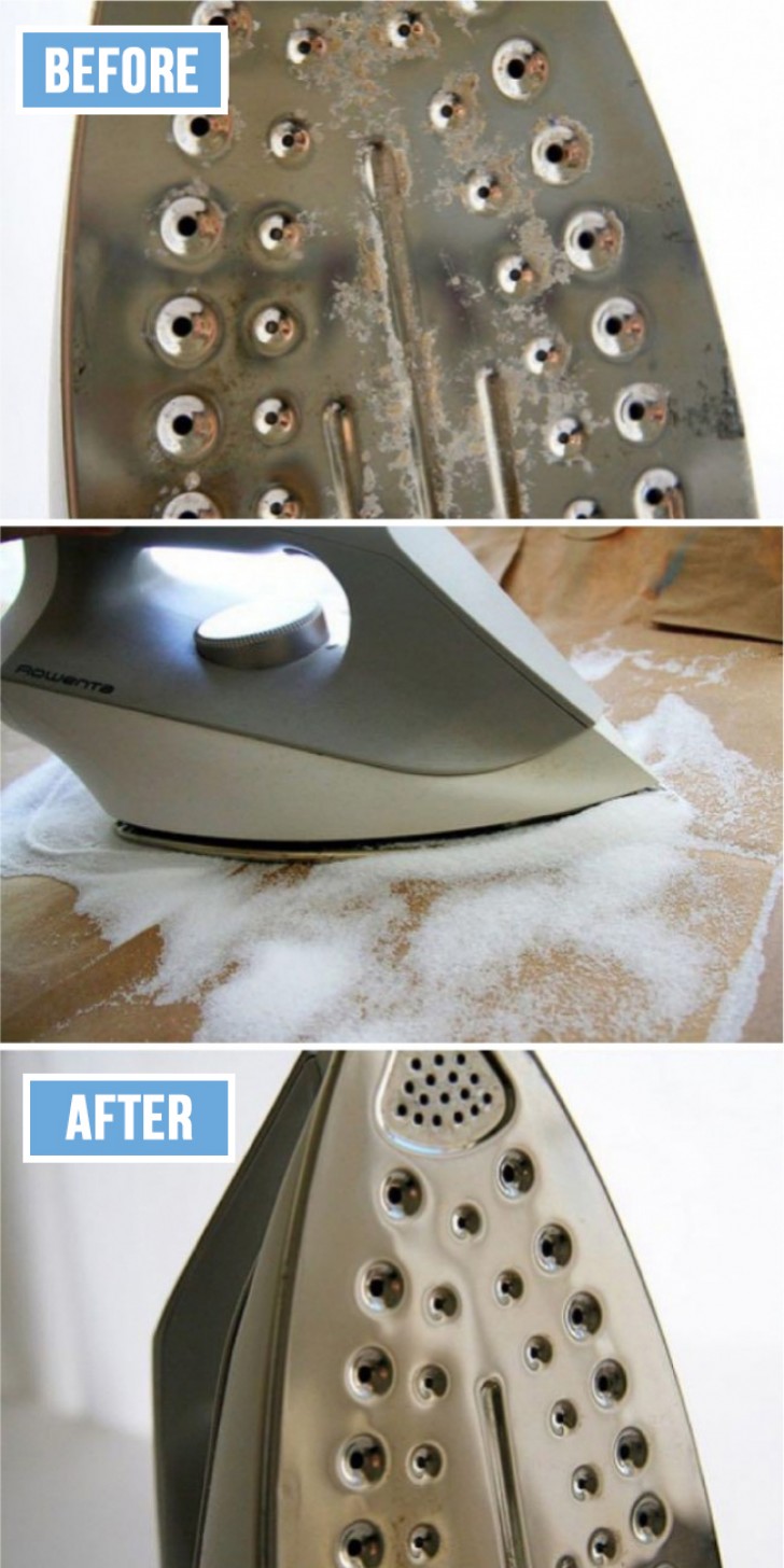5. Cleaning the bottom of an iron