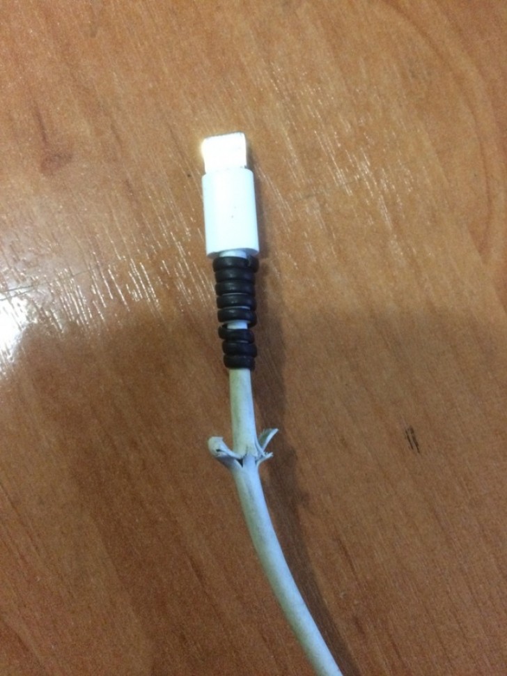 When you reinforce the cable cord to prevent it from fraying, but it frays and breaks all the same a few inches lower!