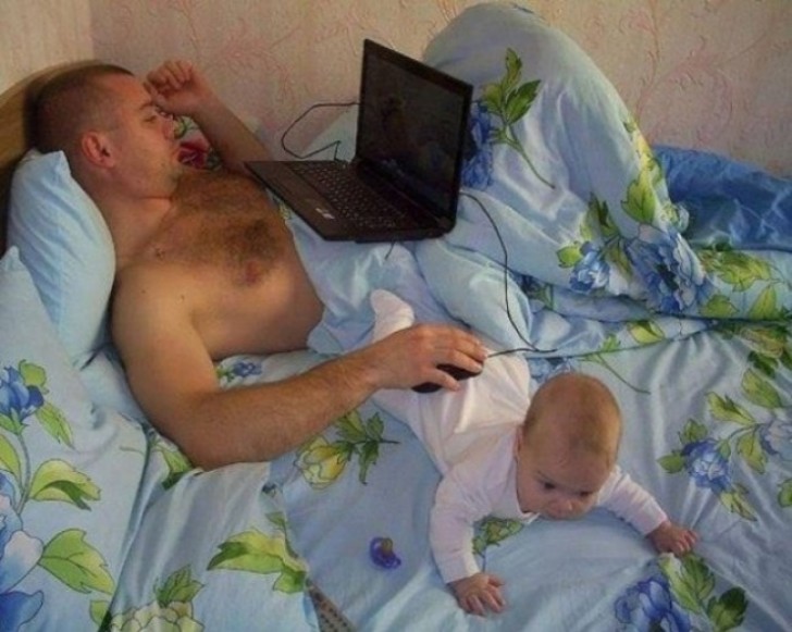 This dad needed a handy support for his computer mouse ...