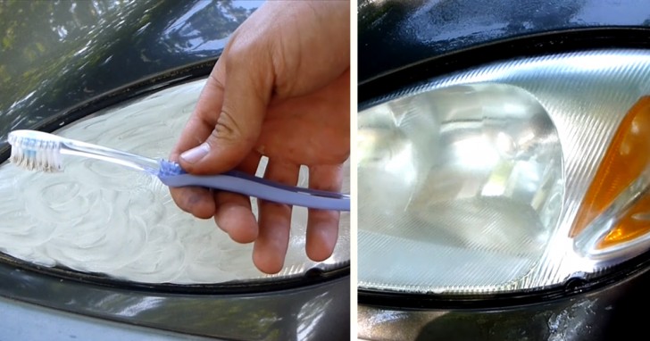 Bien nettoyer les phares de la voiture fait une grande différence dans leur capacité d'éclairage: utilisez du dentifrice pour faire briller la surface.