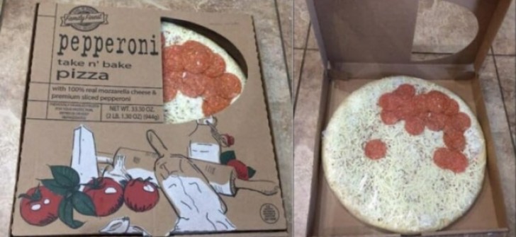 De samenstelling van deze pizza lijkt ons onjuist.