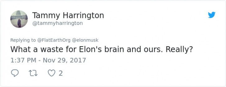 "Was für eine Zeitverschwendung für Elons Intellekt und für den unseren. Ernsthaft?"