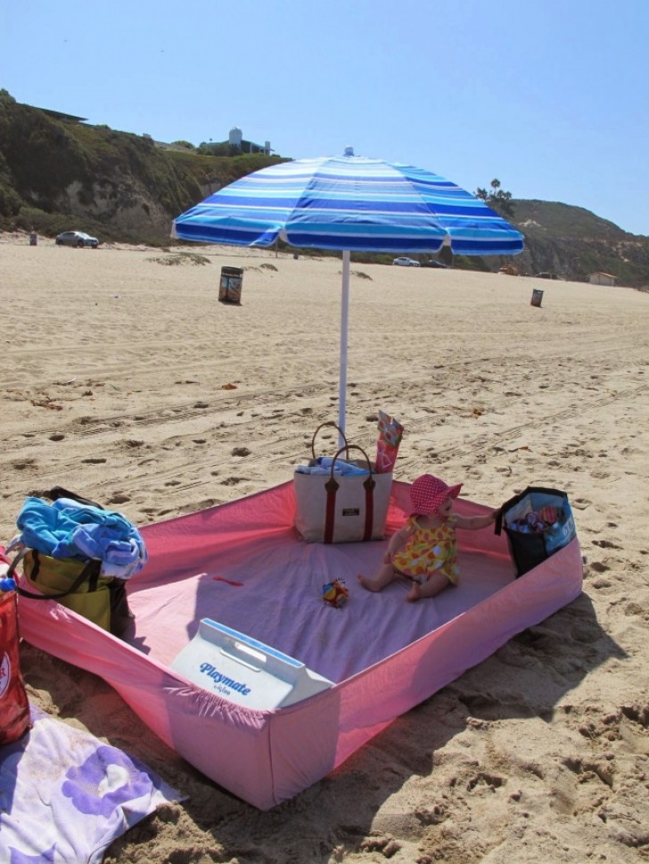 Comment un drap peut être utile à la plage.