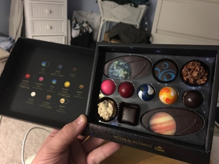 Chocolates in the shape of planets --- their taste is spatial!