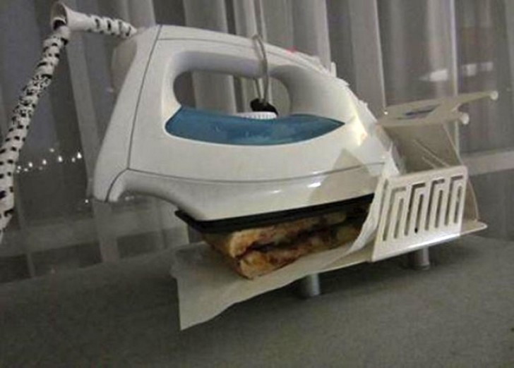 In the absence of a microwave oven, use an iron.