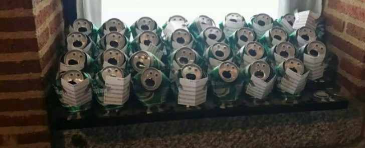 Beer cans transformed into a choir.