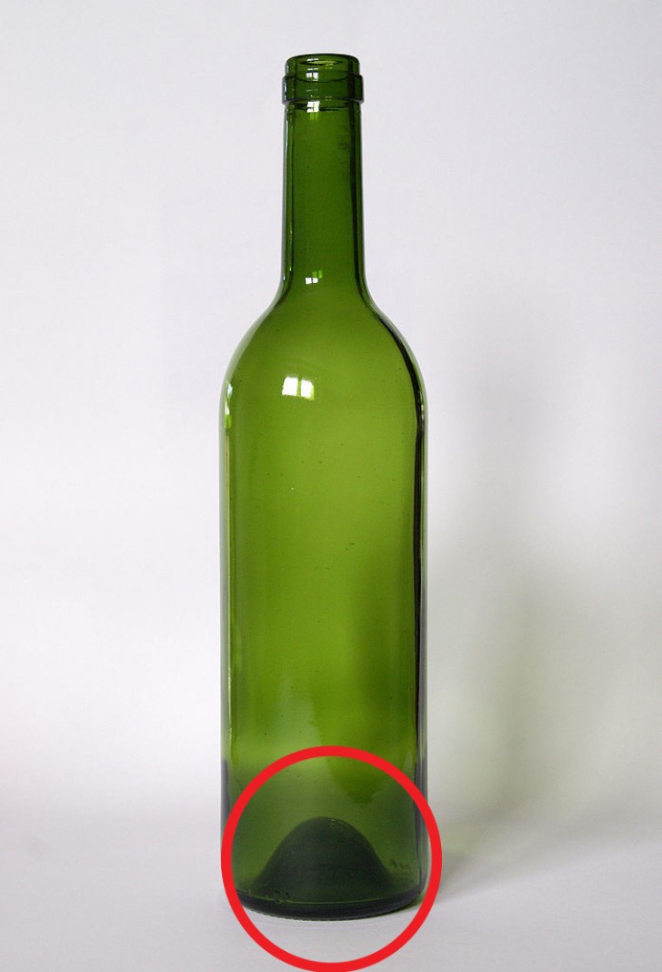 Curved background of wine bottles.