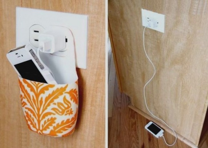 Pratique étui pendant que votre portable recharge.