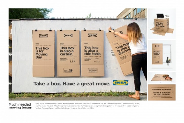 13. IKEA ricorda che rappresenta il genio della mobilità, offrendo a tutti una scatola pieghevole