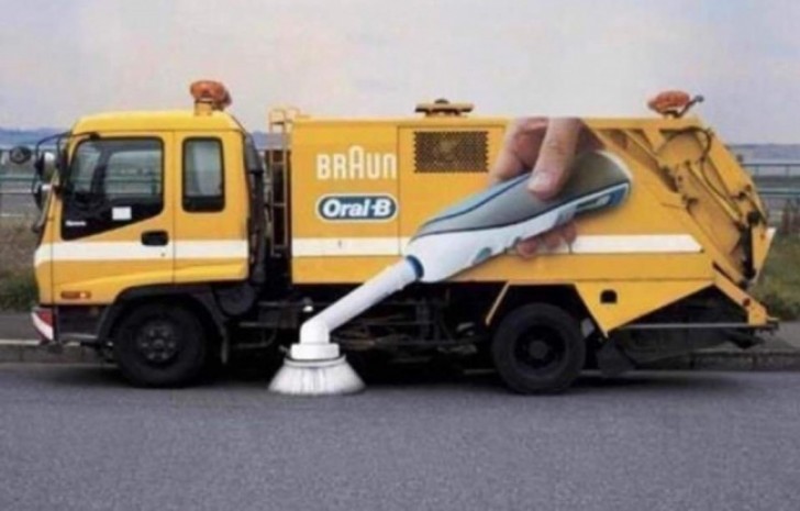 5. Eine Braun Oral-B Zahnbürste kann jede Oberfläche sauber schrubben, auch Straßen!