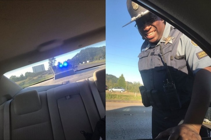 "A police car followed me yesterday! I got scared, so I stopped, and discovered my dad laughing!"