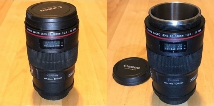 "For Christmas, I thought I had received a very expensive camera lens! But then I discovered that my mother had only given me a portable plastic thermal cup!"
