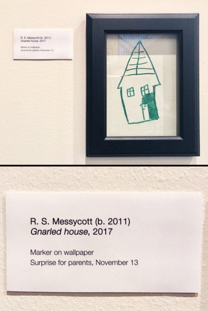 "Our son drew an image of a house on one of the walls in our house! My husband has turned the drawing into a work of art!"