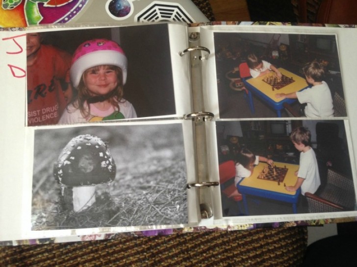 "My parents told me that when I was a child I had a brother who did not like to take baths, so he turned into a mushroom, to prove it they invented this photo album."