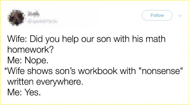 When a father helps his son do homework ...