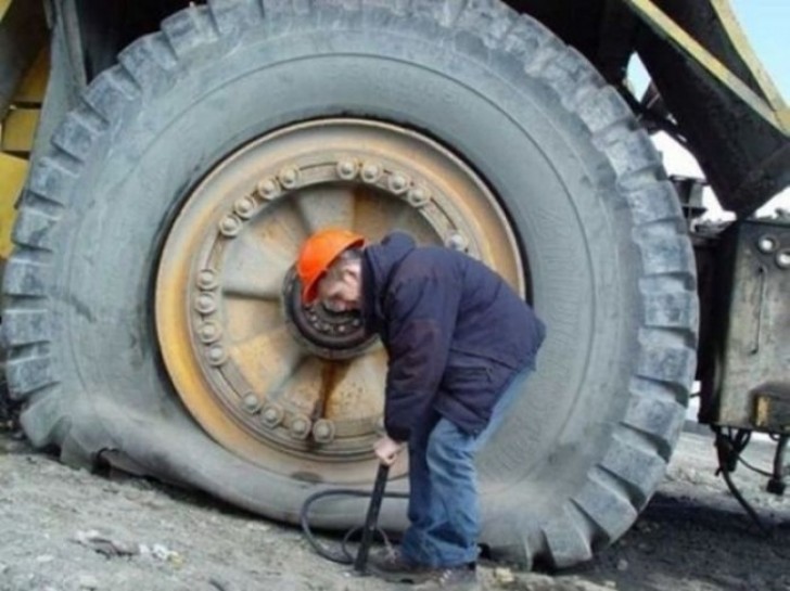 Luckily, there is only one flat tire!