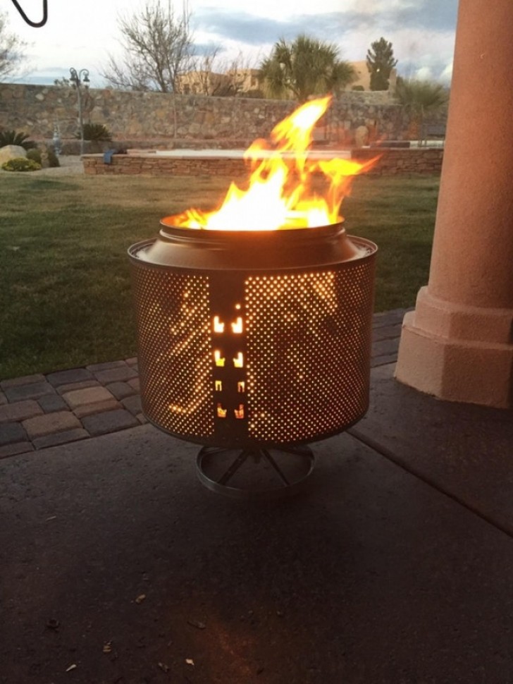 20 - The washing machine drum can become a garden bonfire!