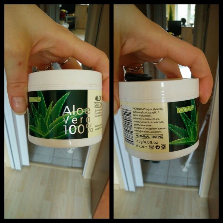 This 100% aloe vera cream does not contain aloe! When product manufacturers make fun of your intelligence, it is very annoying!