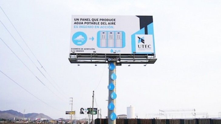 This billboard turns air into drinking water!