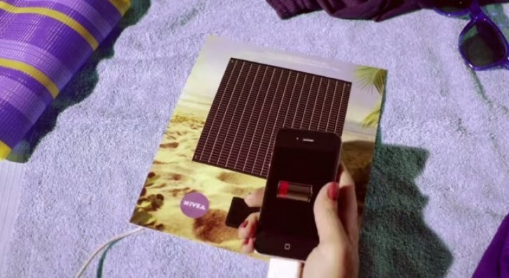 Nivea advertised its new sunscreen by distributing these mobile chargers that run on solar energy!