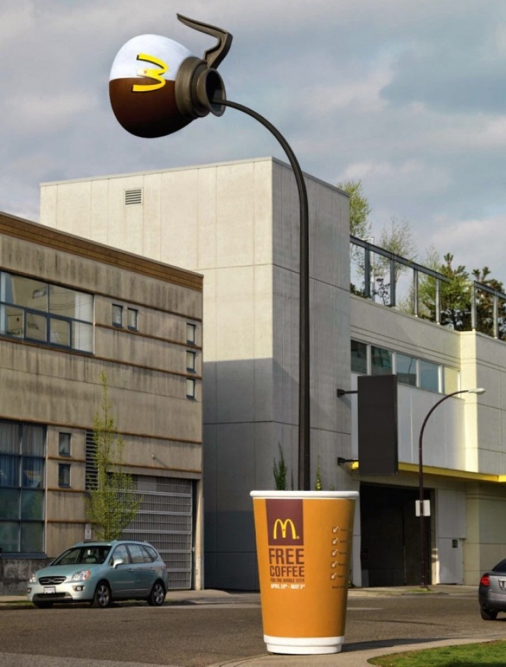 Con esta campaña publicitaria McDonald's ofrecio el cafe gratis por dos semanas.