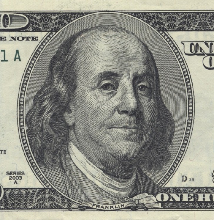 Ook al staat hij afgebeeld op een bankbiljet van 100 dollar, was Benjamin Franklin geen president van de Verenigde Staten.