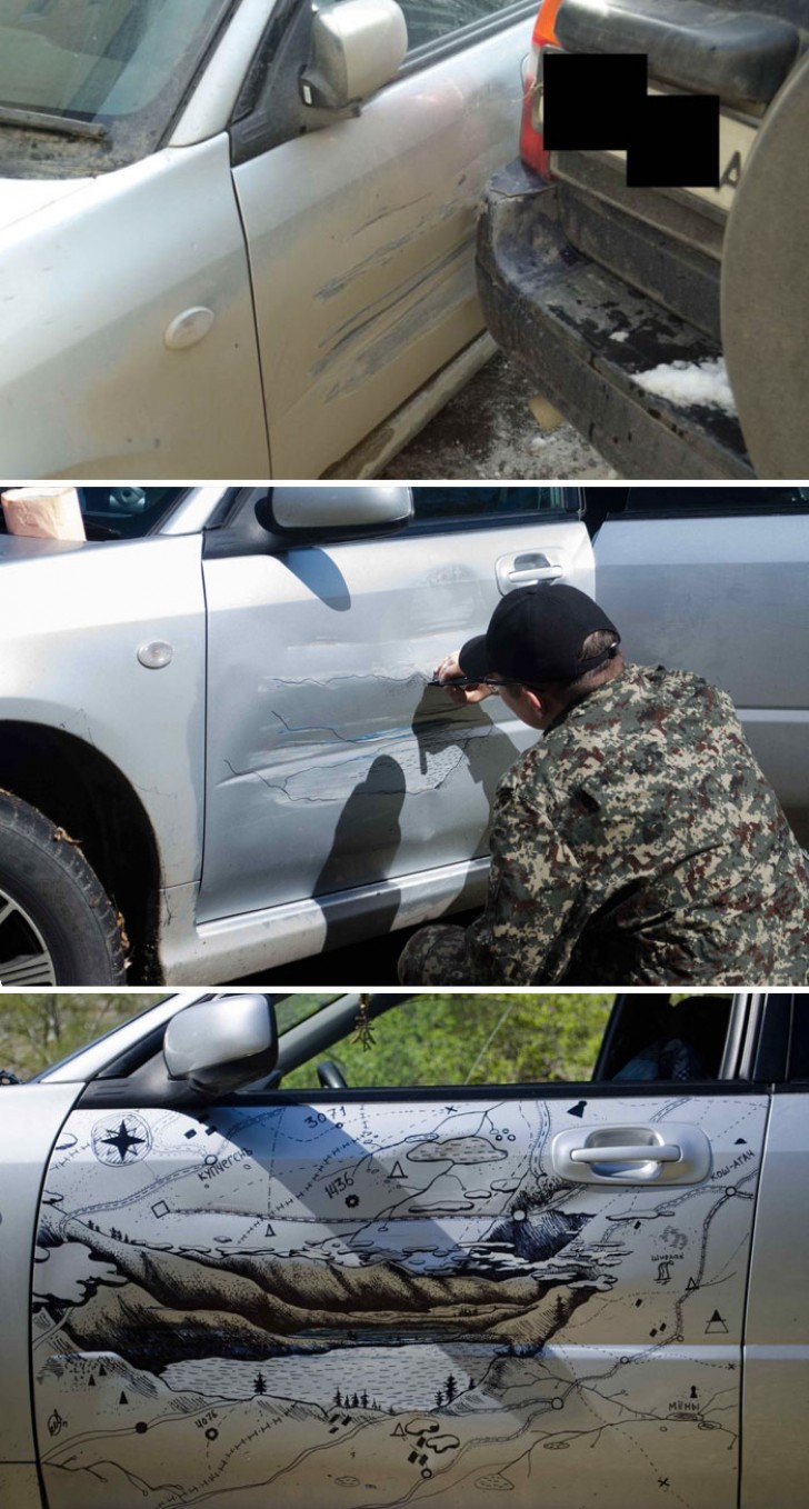 Si estás involucrado en un accidente pero eres un diseñador experto, ¡el coche se vuelve aún más hermoso!