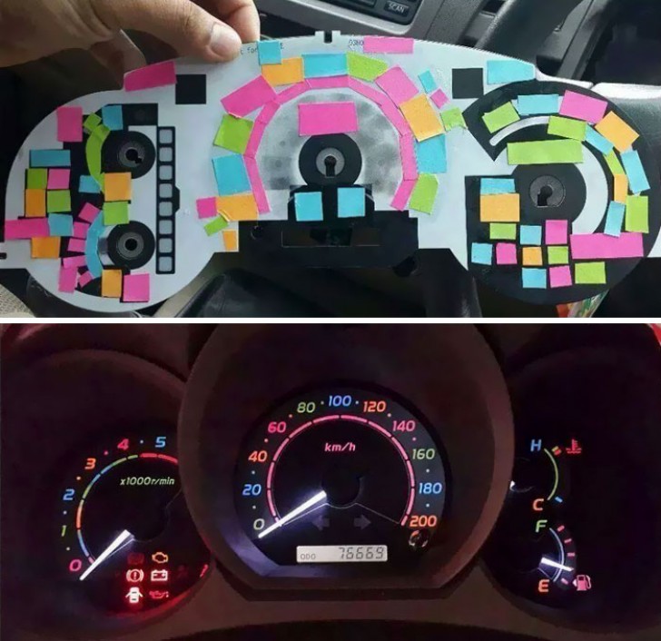 Si vous voulez obtenir un effet de lumières colorées pour le tableau de bord de votre voiture aussi? Voici l'astuce !