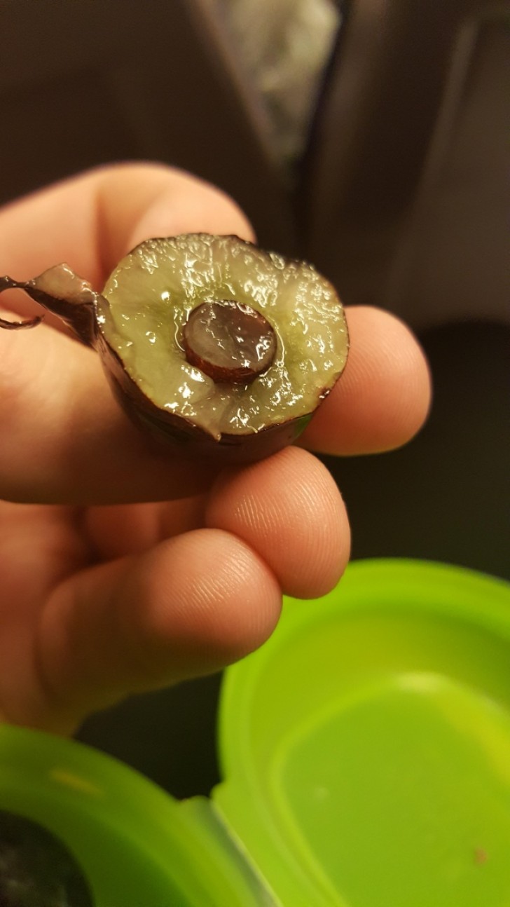 16. Una baya de uva dentro de una baya de uva.
