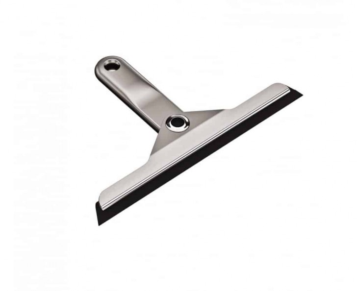 A foldaway squeegee with a die-cast zinc handle is perfect for removing animal hair from carpets or sofas.