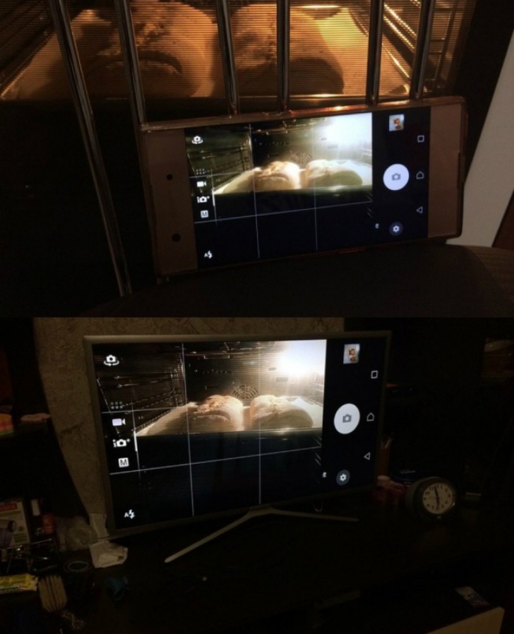 Monitora il dolce filmandolo con uno smartphone connesso alla tv: semplicemente geniale.