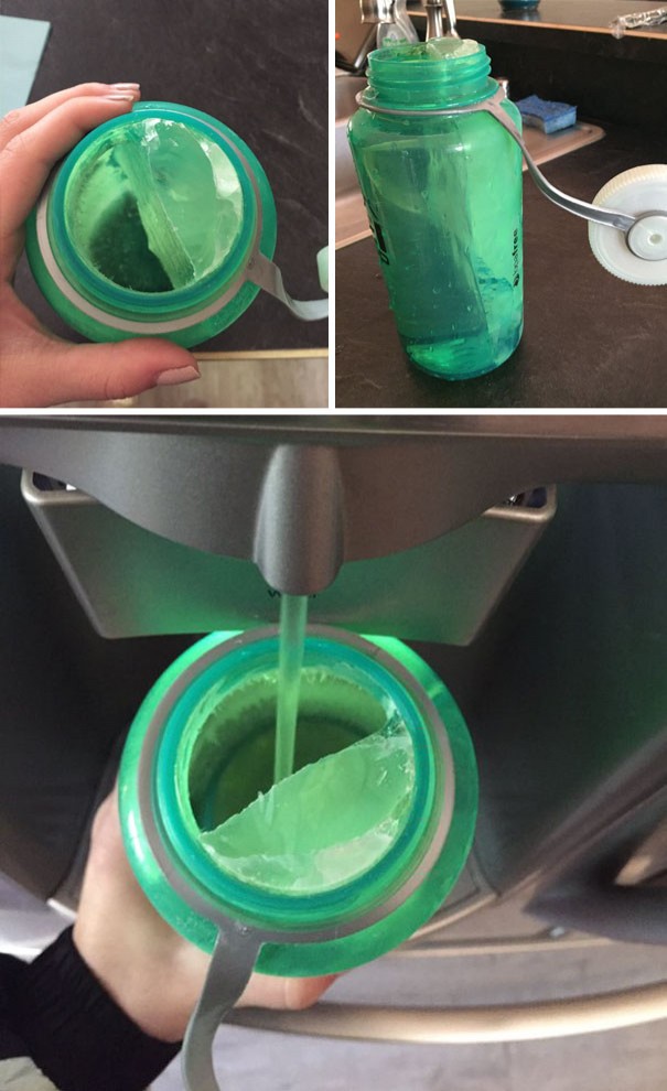 Fill a plastic bottle with water halfway and freeze it in a horizontal position. Use the remaining space to insert more water and keep it cool for hours!