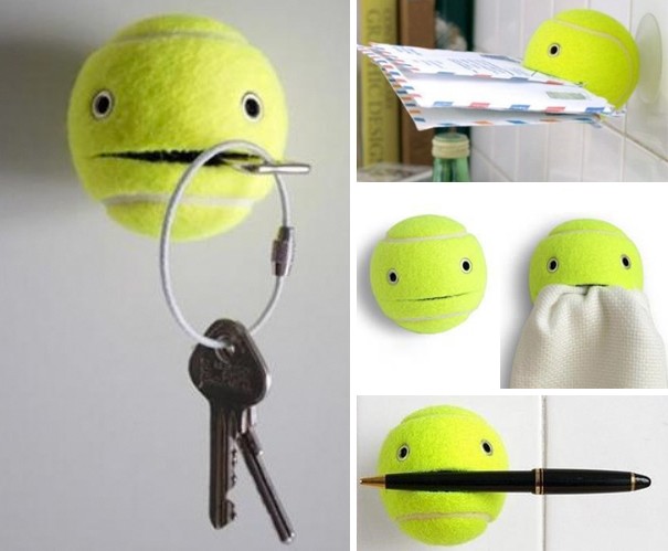 Tennis balls can be used to hang your keys (and not only).