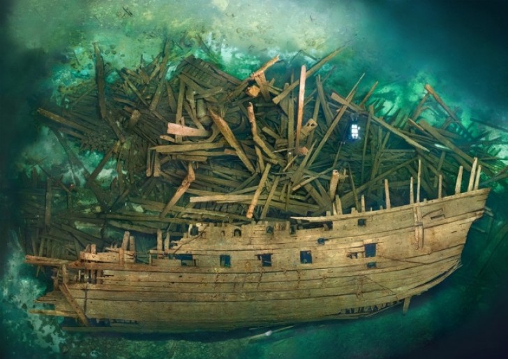 This boat sank in 1564 but the icy waters have conserved it perfectly.