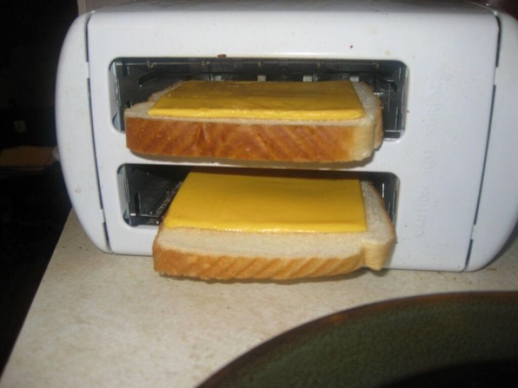 14. Toast bread directly with cheese --- yes, it can be done!