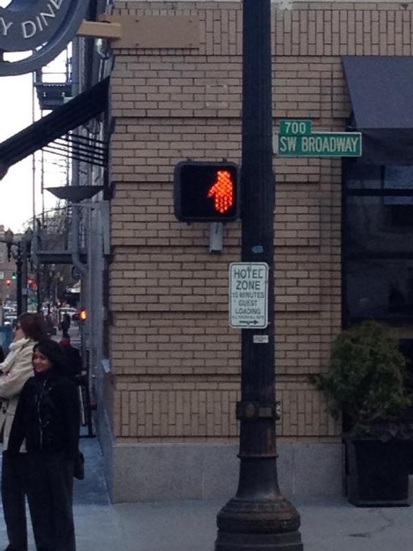 3. Obviously, someone drank more than a few beers before installing this pedestrian crossing light.